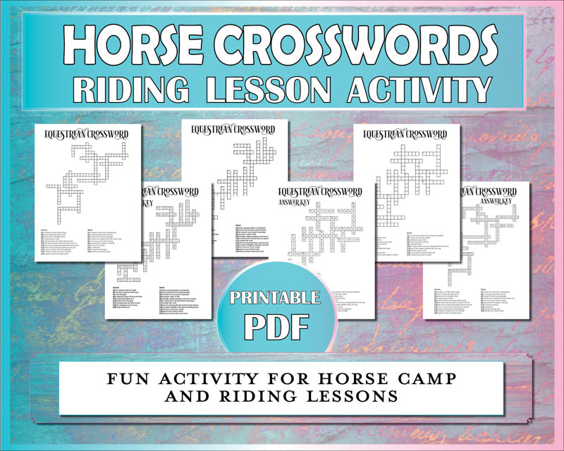 Horse crosswords for horseback riding students to test their equestrian knowledge!