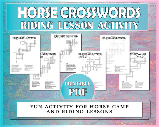 Horse crosswords for horseback riding students to test their equestrian knowledge!