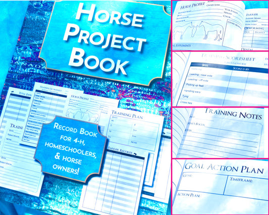 The Horse Project Book is perfect for 4-H Record Books, homeschooler’s horse projects, young riders, and new horse owners.