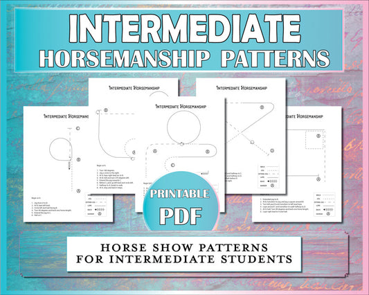 Western horsemanship patterns for intermediate horseback riders to practice equitation skills for horse shows.