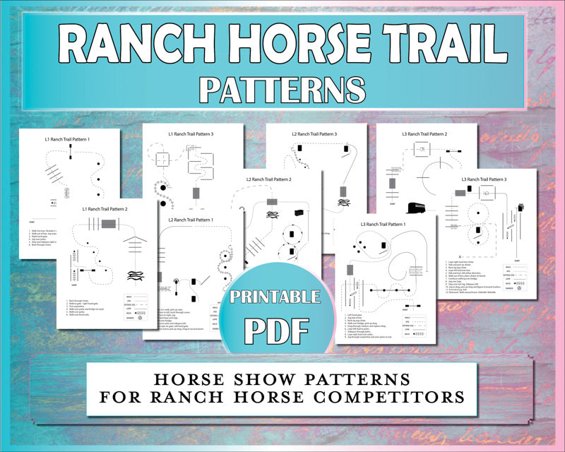 Ranch trail patterns for ranch horse competitors to prepare for their next horse show!