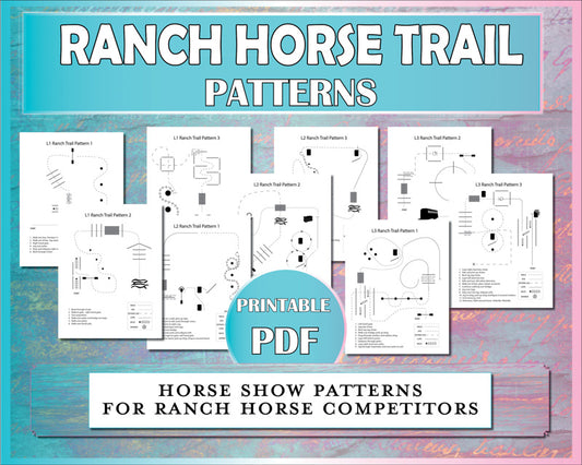 Ranch trail patterns for ranch horse competitors to prepare for their next horse show!